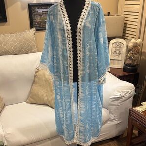 LuLaRoe Blue and White Swim Coverup